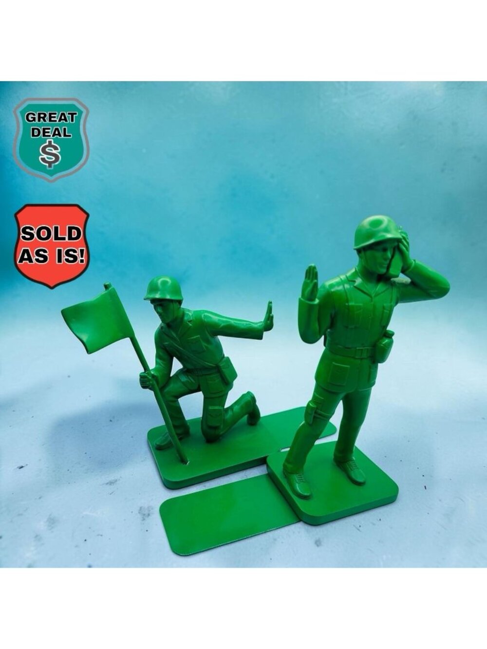 Disney TOY STORY Classic Green Army Men Soldiers 2012 7” Bookends. Please Read.